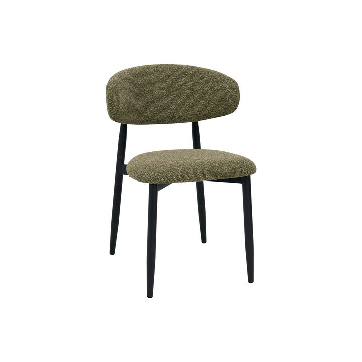 Meubar - Eetkamerstoel Locarno - Stof - Groen - 52 x 56 x 77 cm