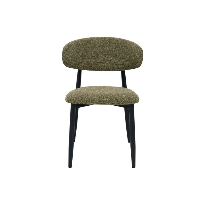 Meubar - Eetkamerstoel Locarno - Stof - Groen - 52 x 56 x 77 cm