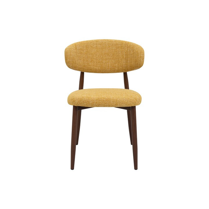 Meubar - Eetkamerstoel Locarno - Stof - Geel - 52 x 56 x 77 cm