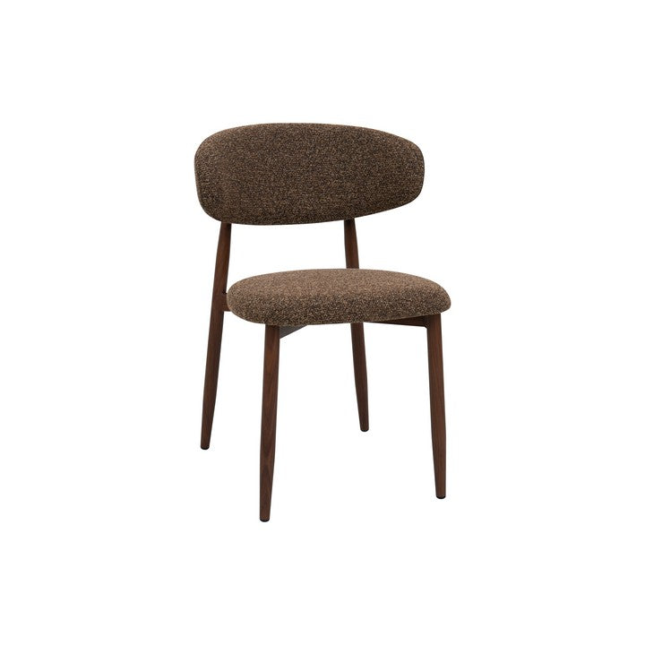 Meubar - Eetkamerstoel Locarno - Stof - Bruin - 52 x 56 x 77 cm