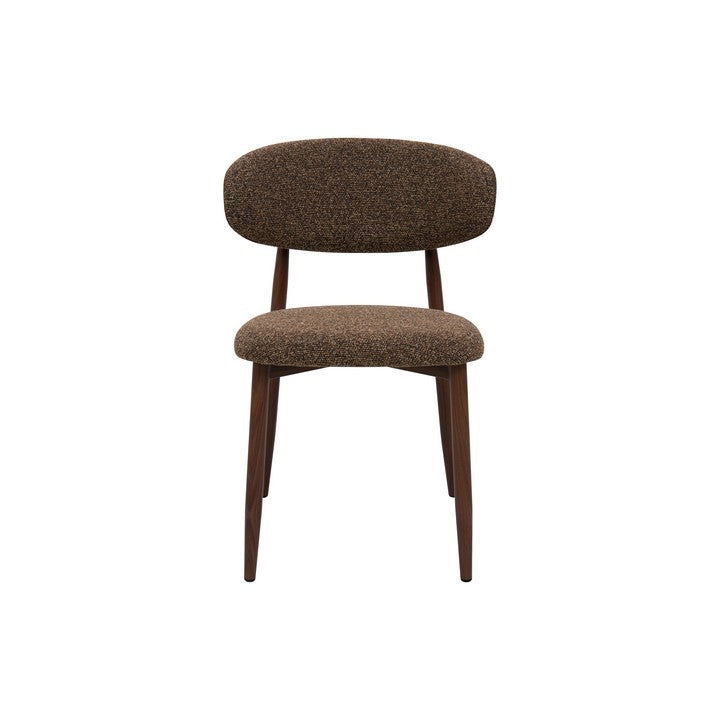 Meubar - Eetkamerstoel Locarno - Stof - Bruin - 52 x 56 x 77 cm