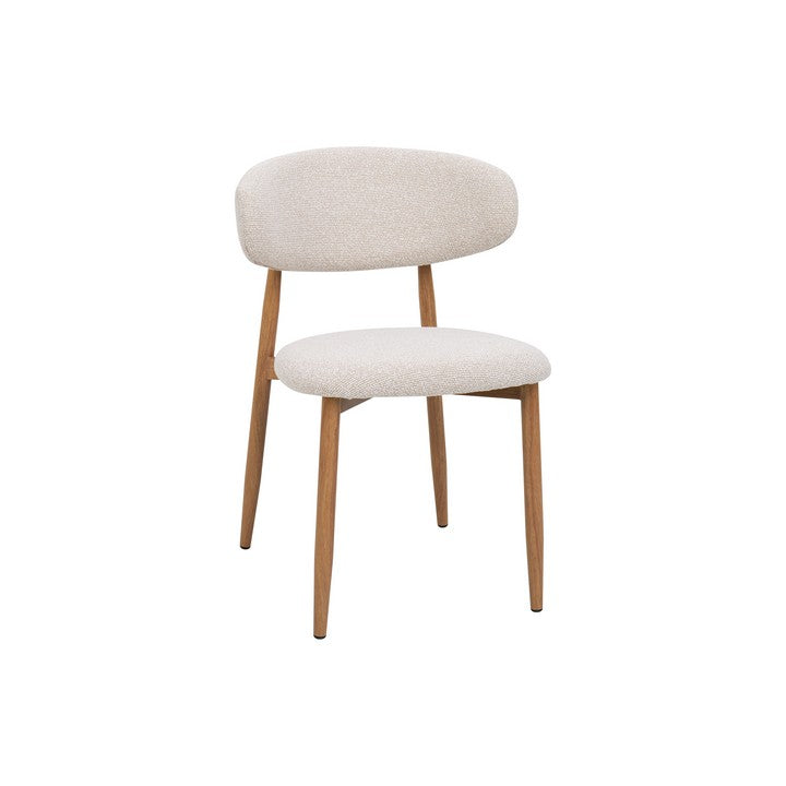 Meubar - Eetkamerstoel Locarno - Stof - Beige - 52 x 56 x 77 cm