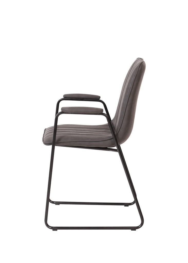 Meubar - Chaise de salle à manger Samo - Similicuir - ANTRACITE - 57 x 55 x 88 cm