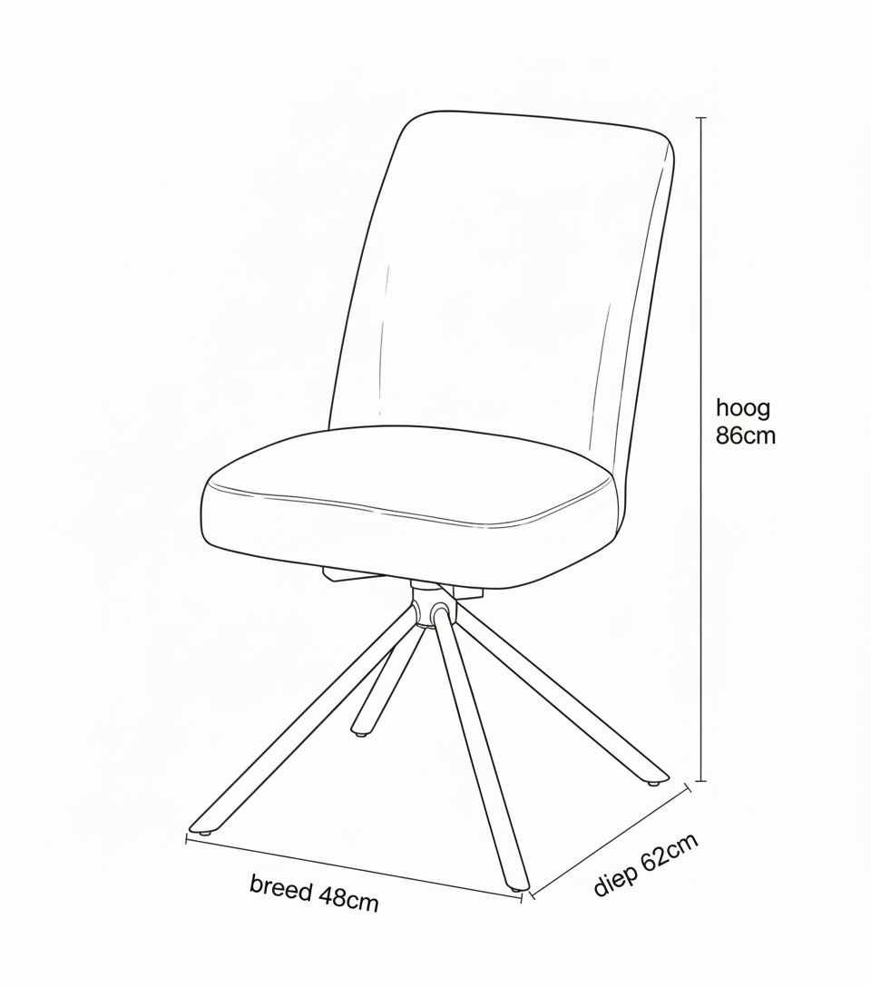 Meubar - Chaise de salle à manger Tosca 1 - Boucle - Tissu - Blanc - 48x86x62 cm