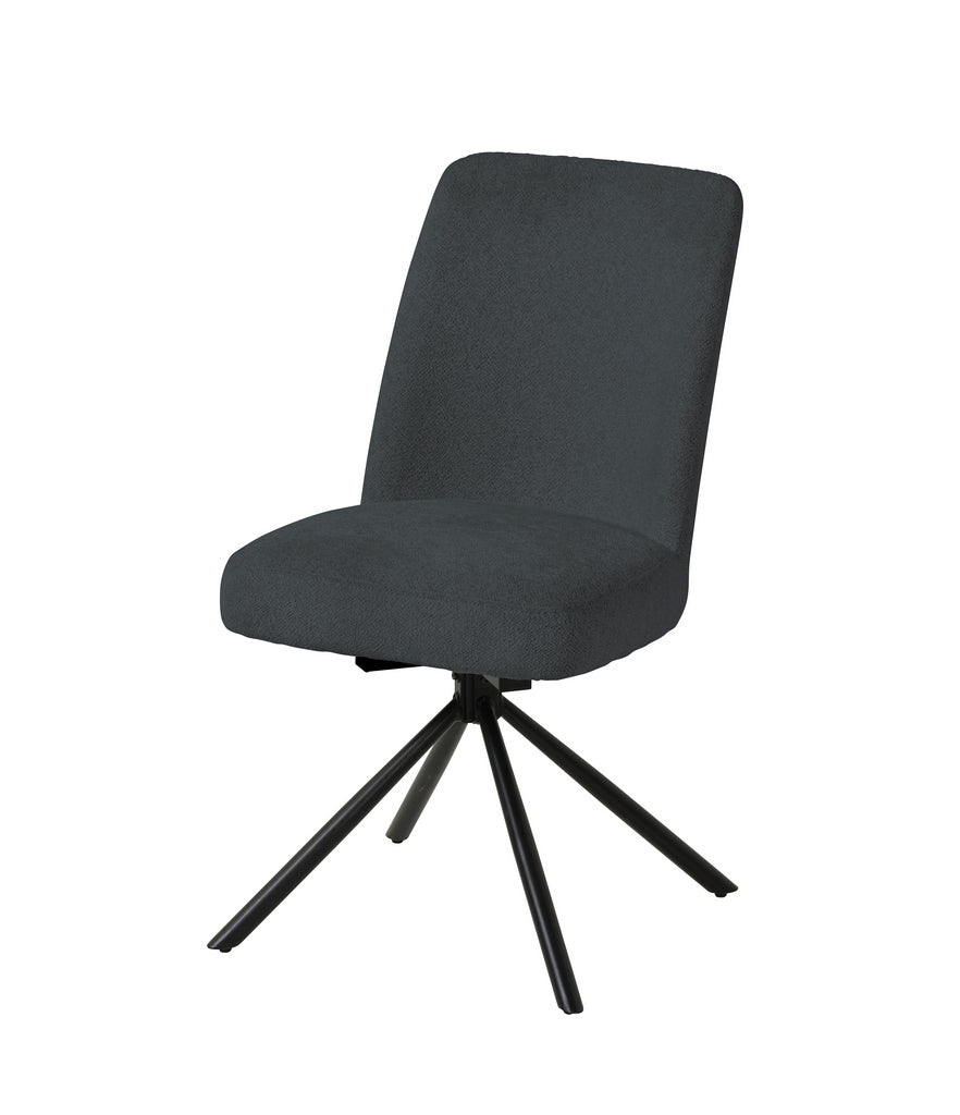 Meubar - Eetkamerstoel Tosca 1 - Boucle - Stof - Antraciet - 48x86x62 cm