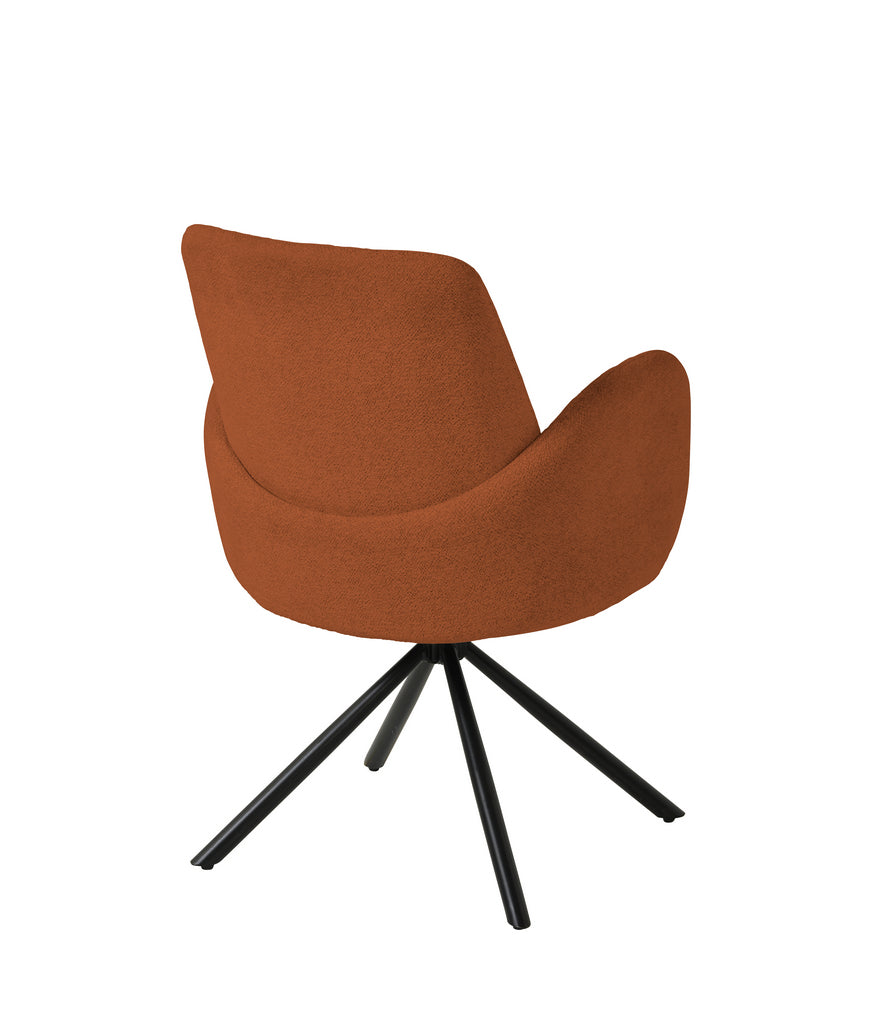 Meubar - Eetkamerstoel Tosca 2 - Boucle - Stof - Roestbruin - 48x86x62 cm