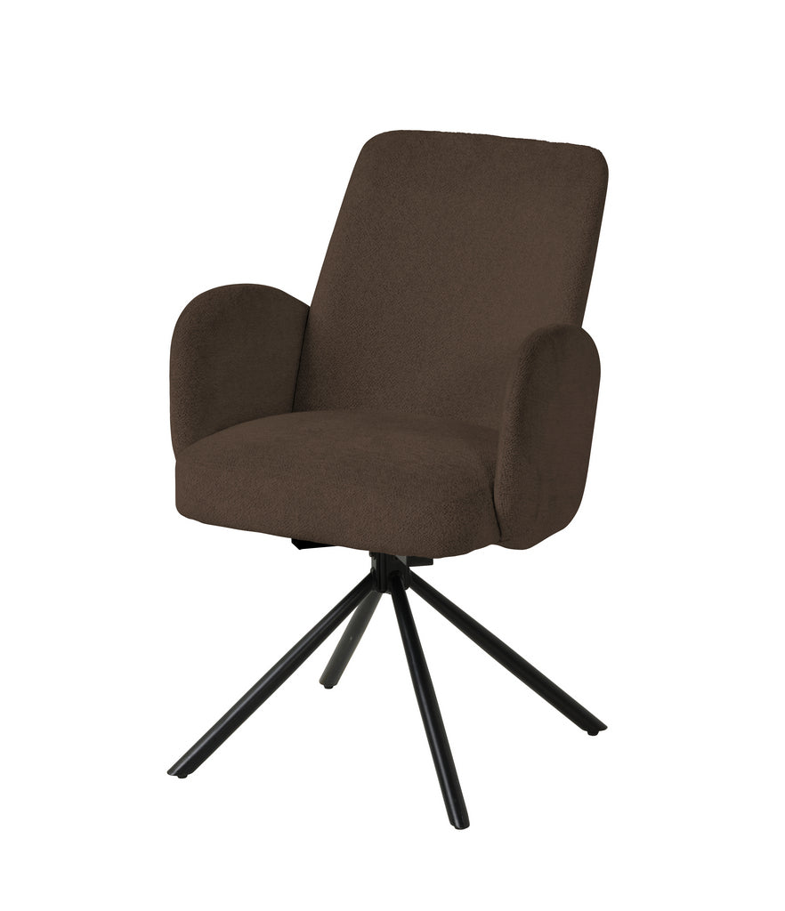 Meubar - Eetkamerstoel Tosca 2 - Boucle - Stof - Taupe - 48x86x62 cm