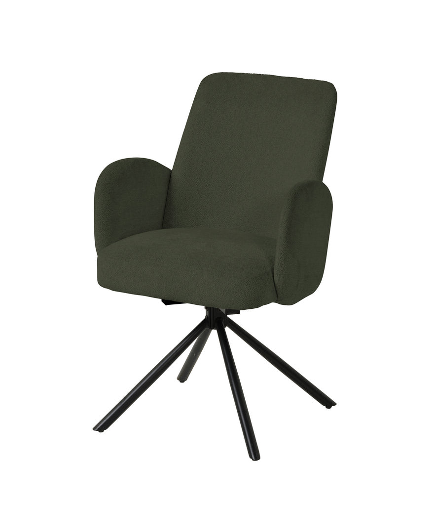 Meubar - Eetkamerstoel Tosca 2 - Boucle - Stof - Groen - 48x86x62 cm
