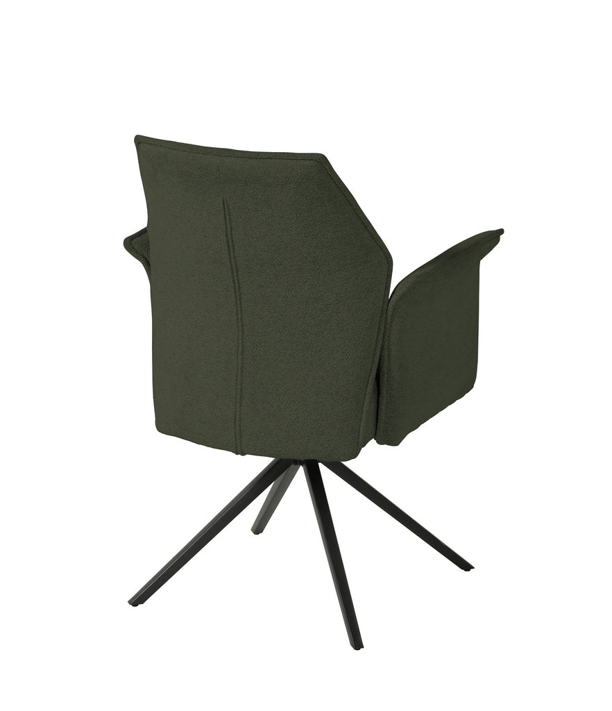 Meubar - Chaise de salle à manger Trieste - Boucle - Tissu - Vert - 64x62x92 cm