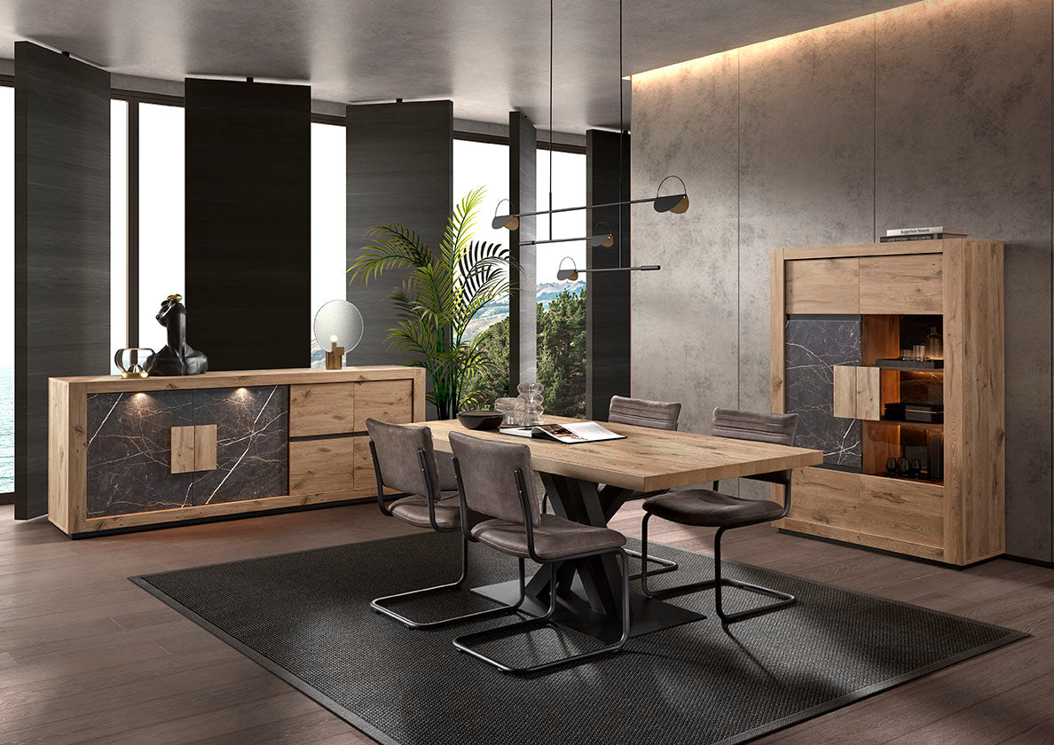 GBO - Table de salle à manger Sacha – 230x100x76 cm – Piètement A, U ou X