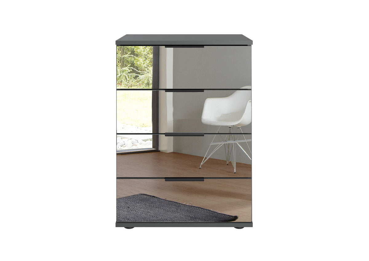 Wimex - Table de chevet Saigon - E54765 - Graphite/Verre - 52x74x38cm