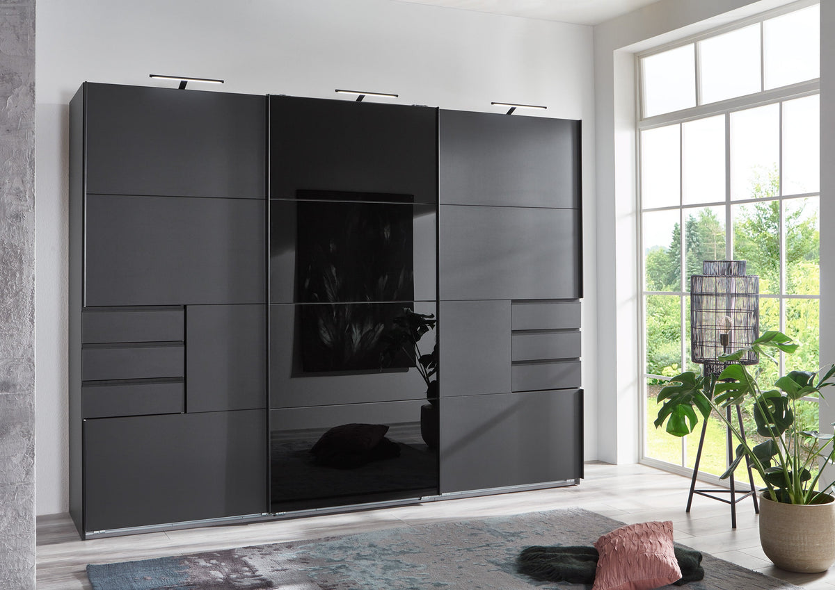 Wimex - Armoire Saigon - E60641 - Graphite/Noir - 270x208x64cm