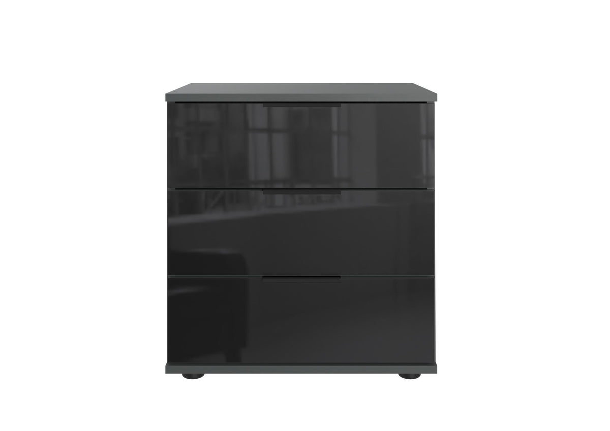 Wimex - Table de chevet Saigon - E60703 - Graphite/Noir - 52x58x38 cm
