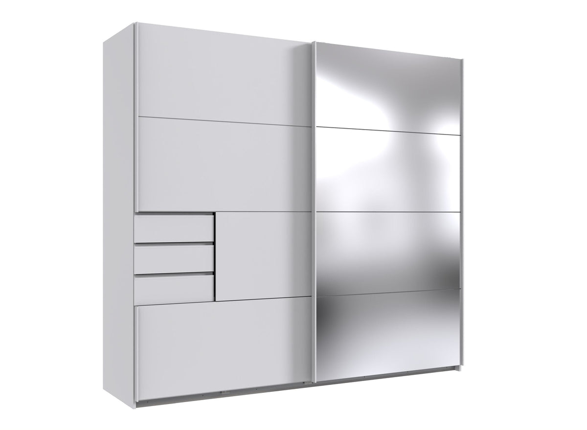 Wimex - Armoire Saigon - E79640 - Blanc/Verre - 225 x 208 x 64 cm