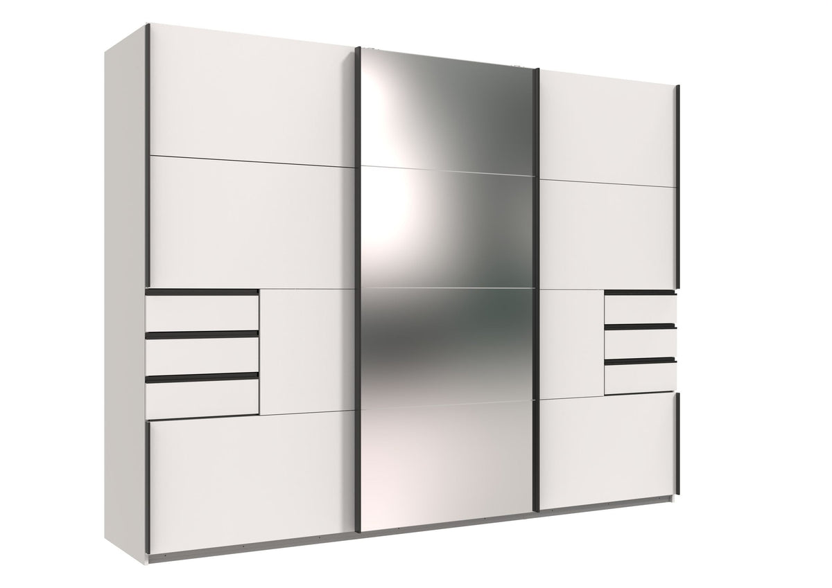 Wimex - Armoire Saigon - M10641 - Blanc/Verre - 270 x 208 x 64 cm