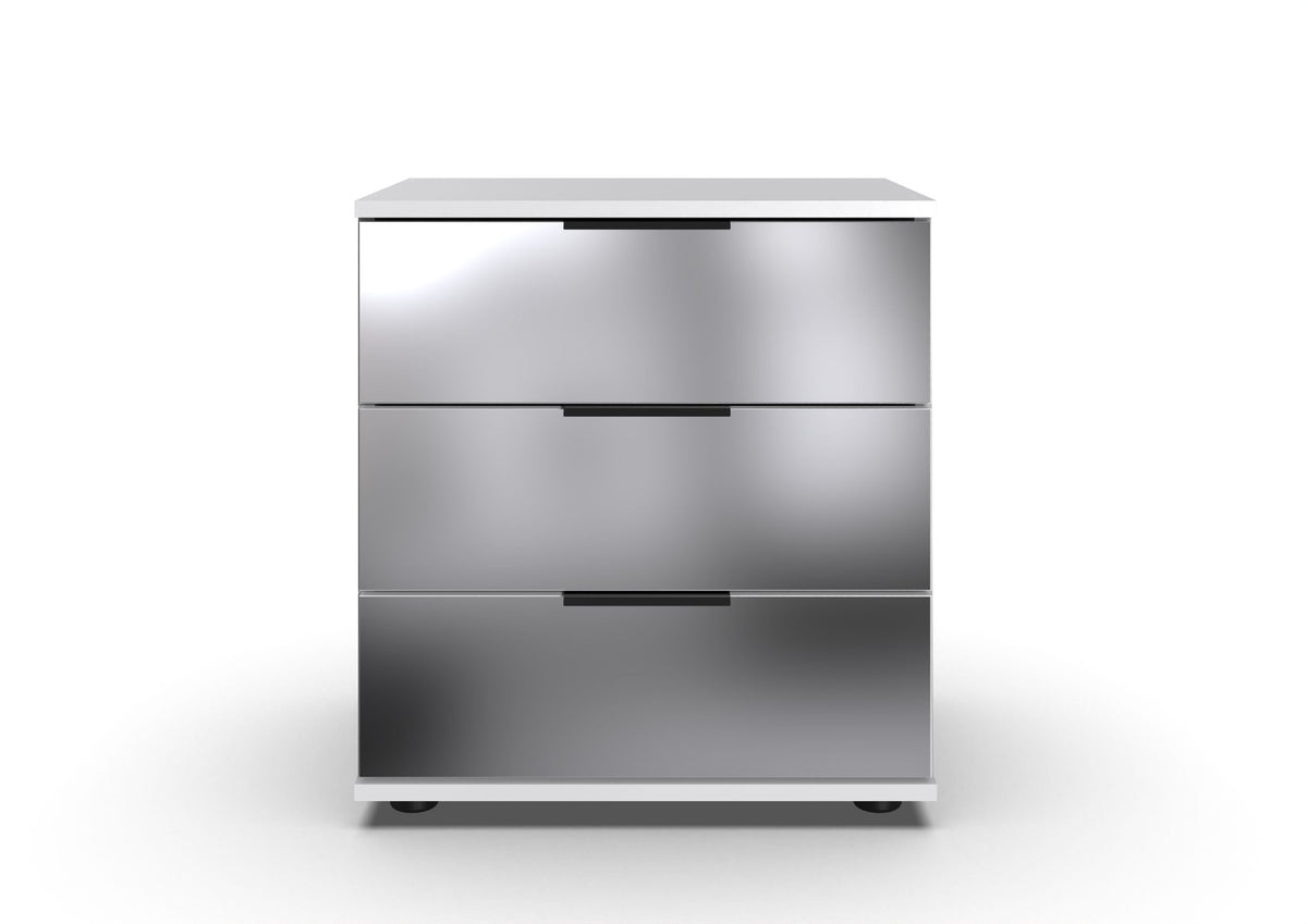 Wimex - Table de chevet Saigon - M10703 - Blanc/Verre - 52x58x38 cm