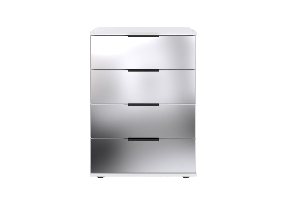 Wimex - Table de chevet Saigon - M10765 - Blanc/Verre - 52x74x38cm