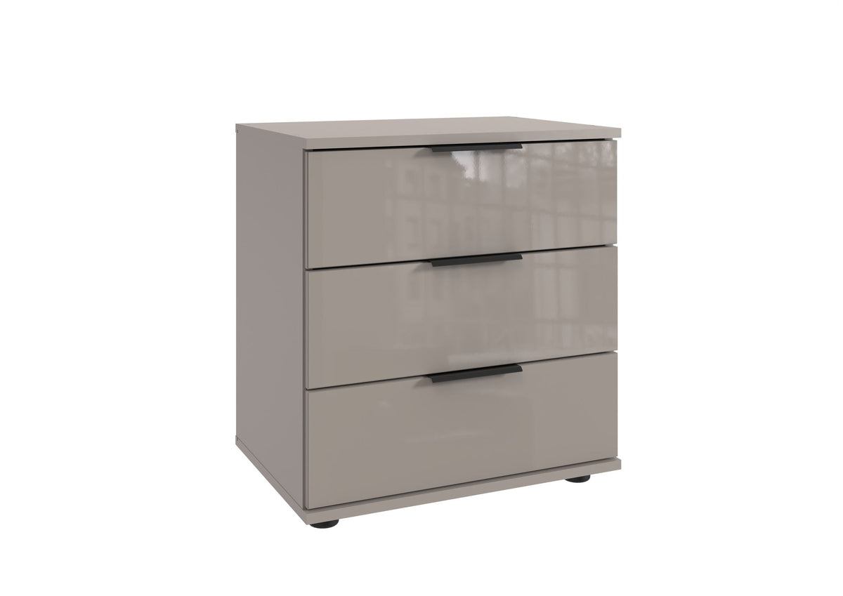 Wimex - Table de chevet Saigon - M20703 - Gris Sahara/Verre - 52x58x38cm
