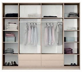 2BM - Kleerkast Savana - Beige Kleur - Led - Ladeblock - 255x65x219cm