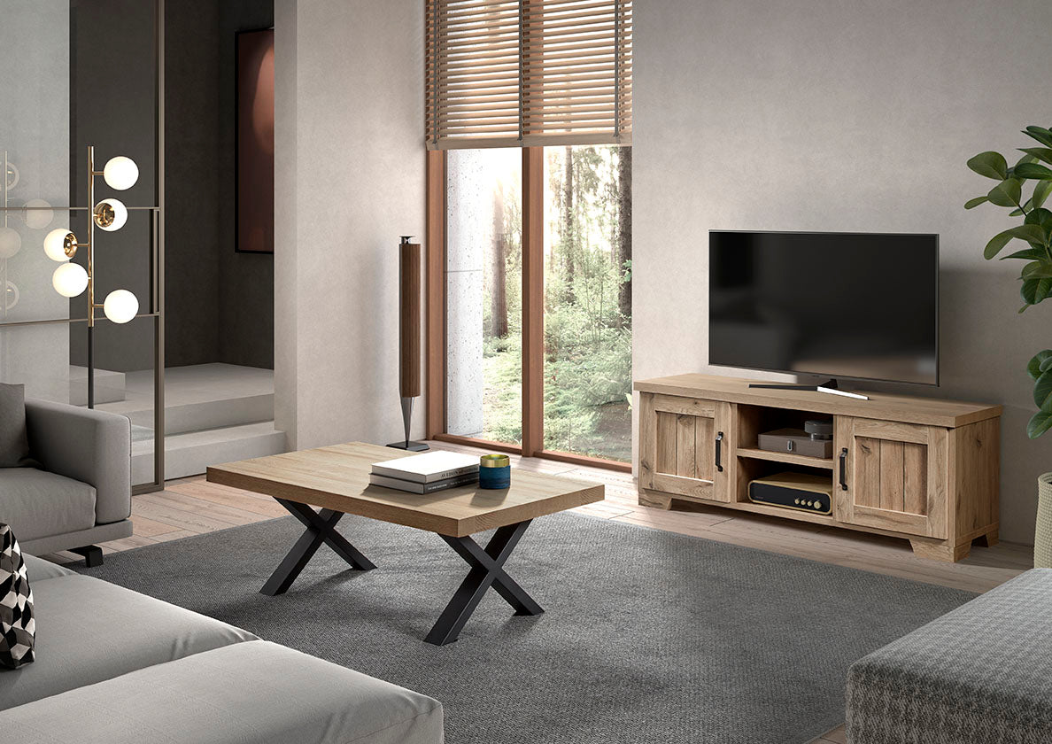 GBO - Table basse – 130x68x46 cm – Pieds A/U/X