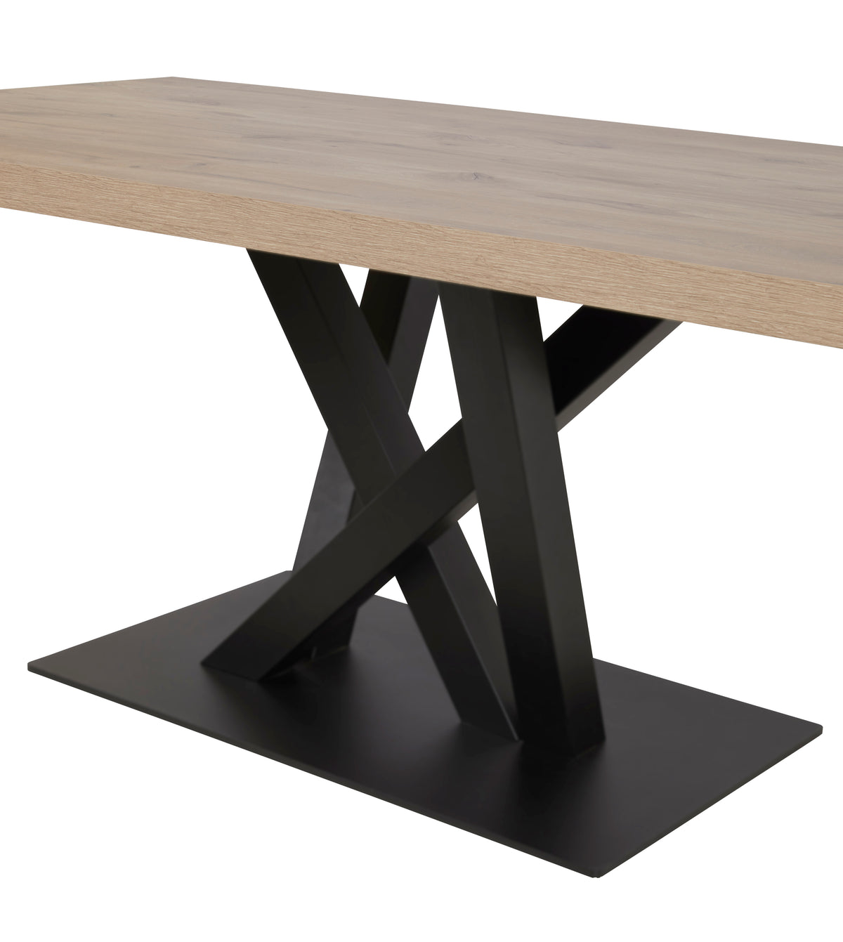 GBO - Table de salle à manger Sacha – 230x100x76 cm – Chêne Canyon – Pieds croisés