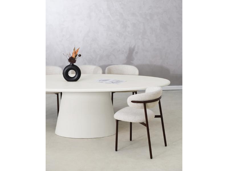 GBO – Table ovale Cementex – Couleur blanche – TF2402 - 240x110x74 cm