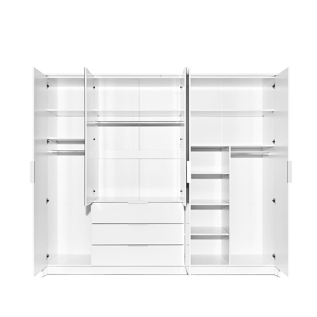 2BM- Kleerkast Togo 255 – 5-deuren en 3-schuiven – 255x217x65cm