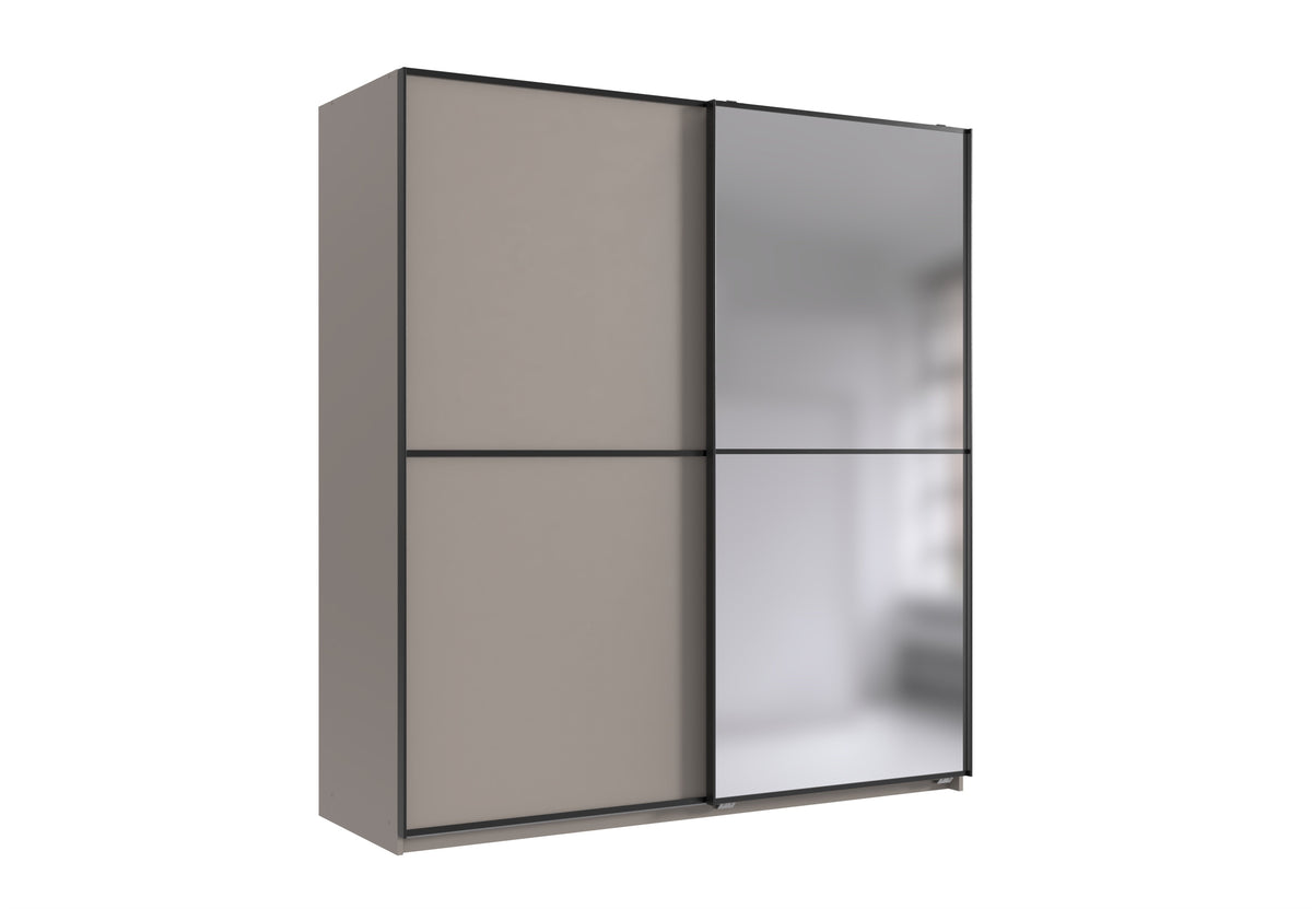 Wimex - Kleerkast Ulm - X20768 - Sahara Grijs/Zwart - 135x198x65 cm