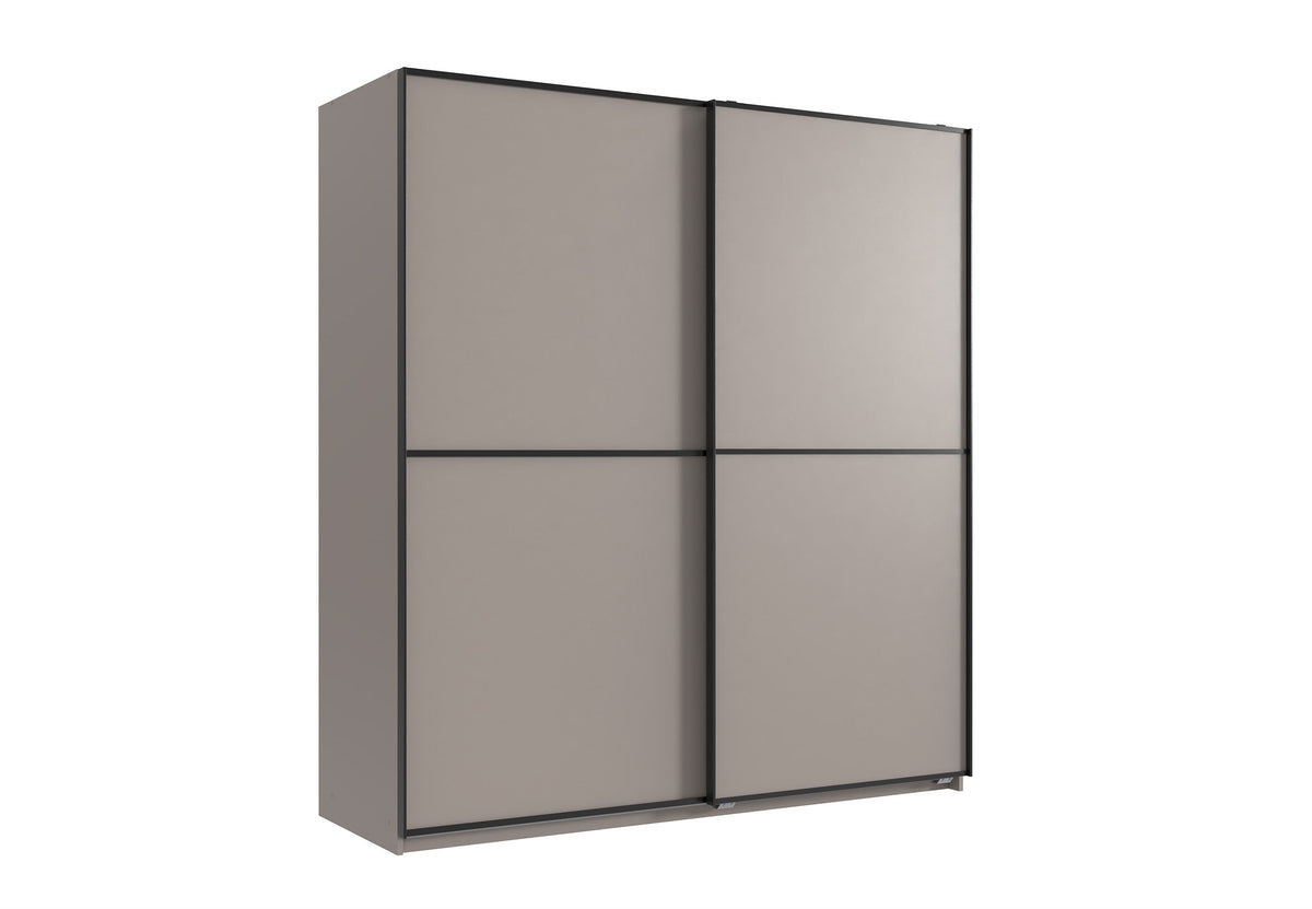 Wimex - Armoire Ulm - X20771 - Gris Sahara/Noir - 180x198x65 cm