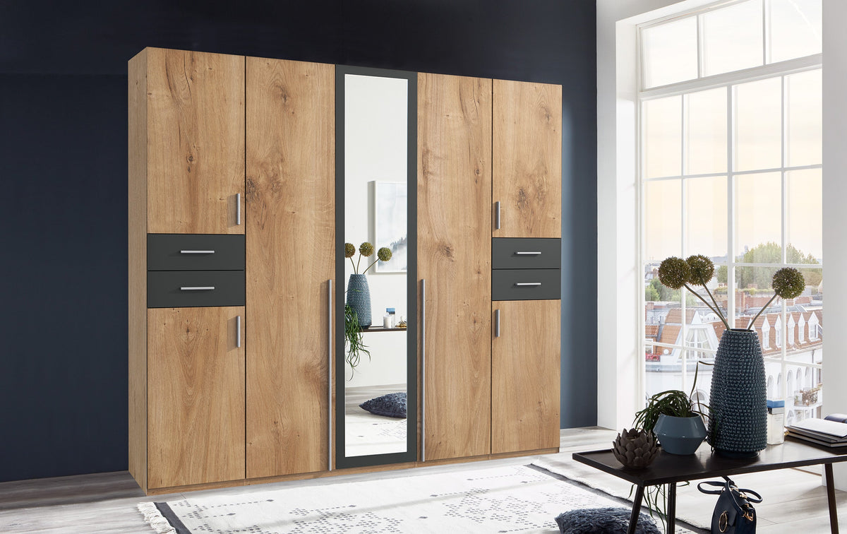 Wimex - Armoire Vegas - D12655 - Chêne/Planches graphite - 225x208x58cm