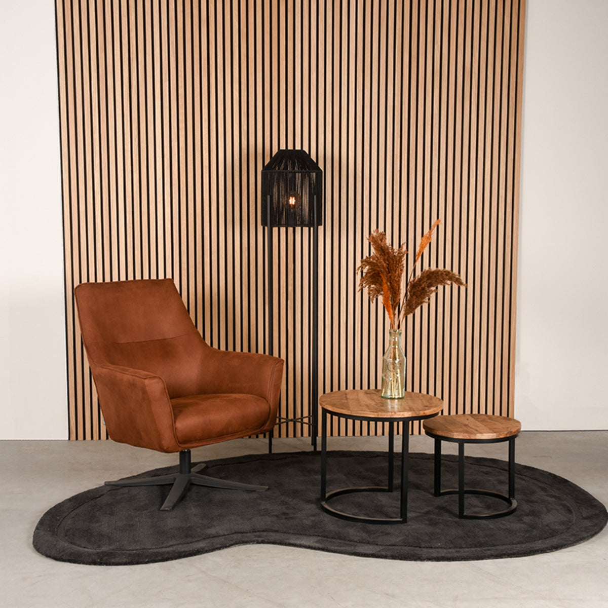 LABEL51 Tapis Mody - Anthracite - Synthétique - 200x300 cm