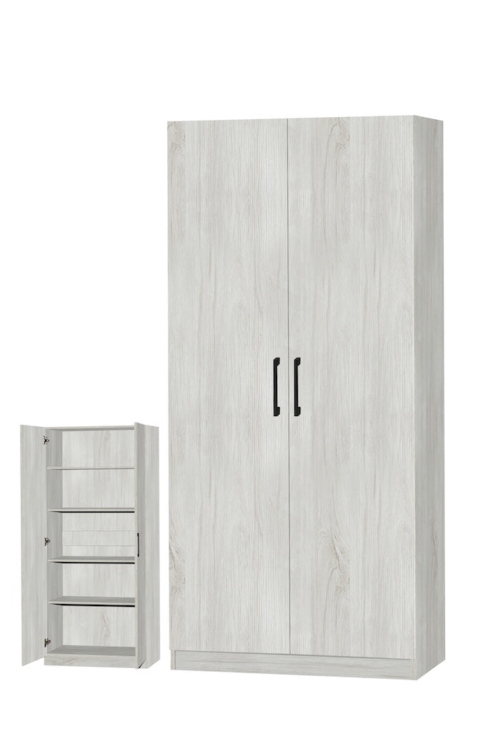 TYC - Armoire haute Chêne Blanc 60 - Chêne Blanc - 60x180x40cm