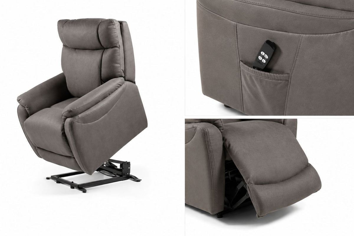 2BM - Relax Ralph - Microfibre anthracite - 2 moteurs - 78x95x110 cm