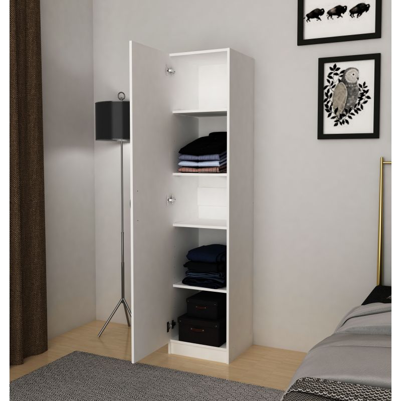 Armoire de rangement Snow - 1 porte tournante - Blanc - 40x180x40cm 
