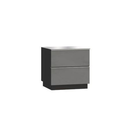 Helvetia - Table de chevet Helio 2S - Noir/Gris - 50x48x50cm