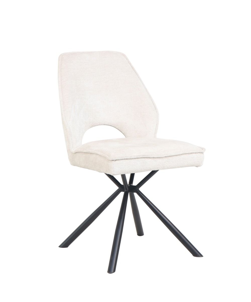2BM - Chaise de salle à manger Yves - Tissu - Beige - 60x87x50cm