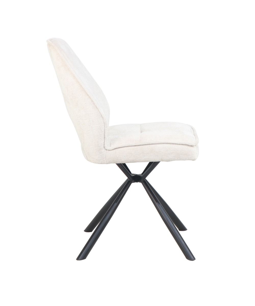 2BM - Chaise de salle à manger Yves - Tissu - Beige - 60x87x50cm