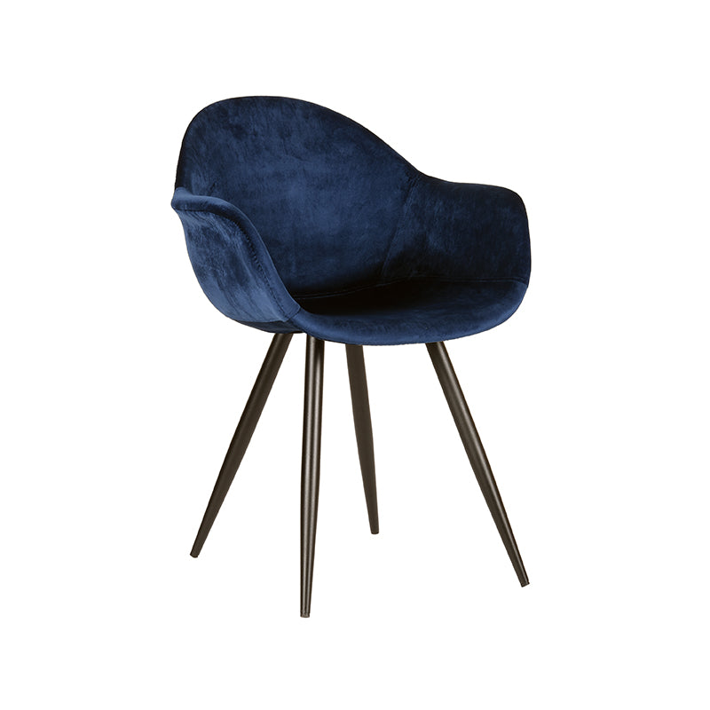 LABEL51 Chaise de salle à manger Forli - Bleu - Velours