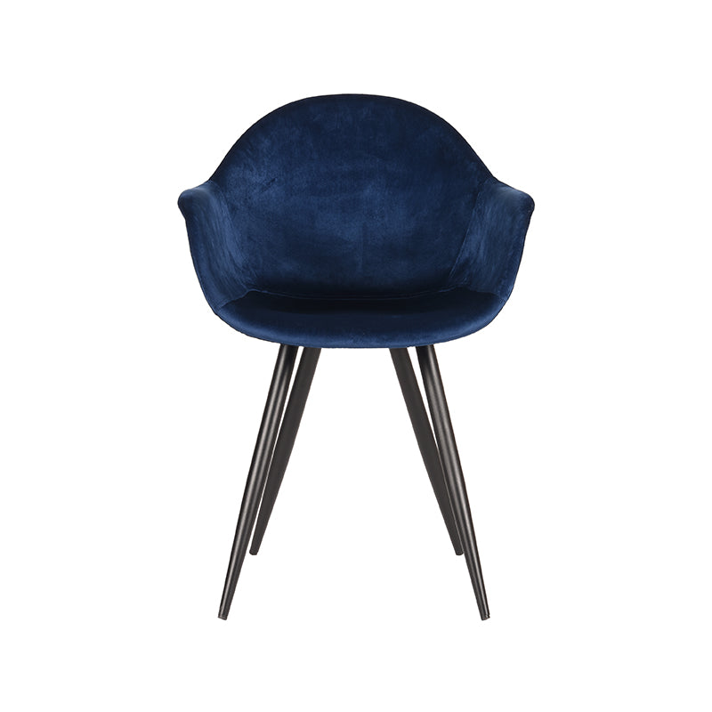 LABEL51 Chaise de salle à manger Forli - Bleu - Velours