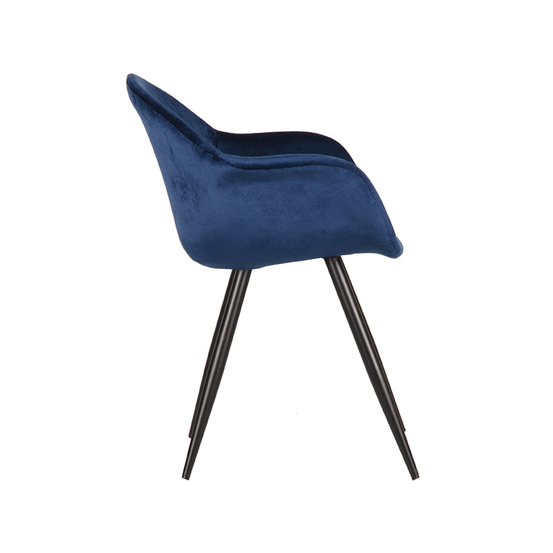 LABEL51 Chaise de salle à manger Forli - Bleu - Velours