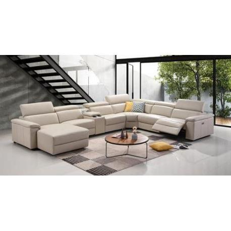 2BM - Hoeksalon Anna - Links - Leder - Ivory kleur - 170x390x310cm