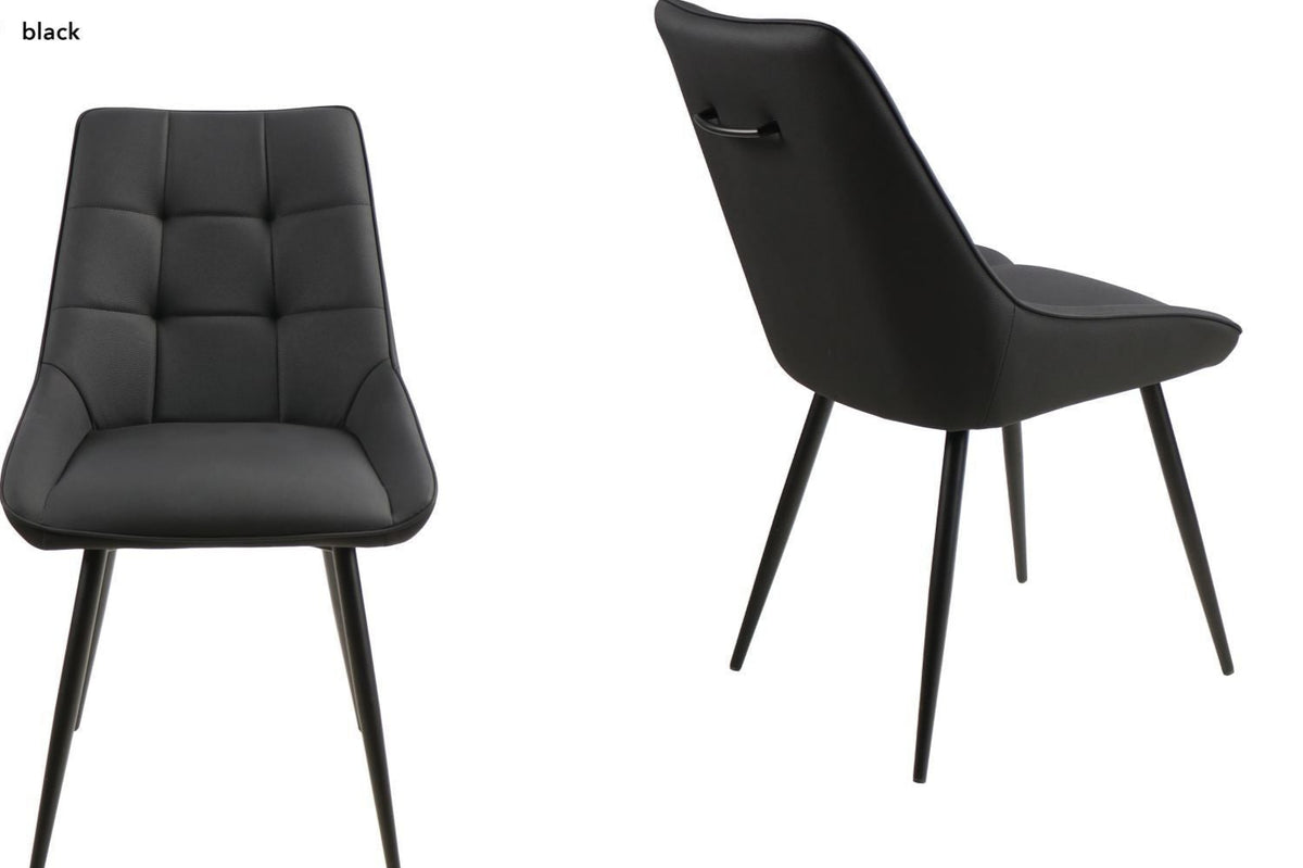 2BM - Chaise de salle à manger Lotte - Noir - 61x89x49cm