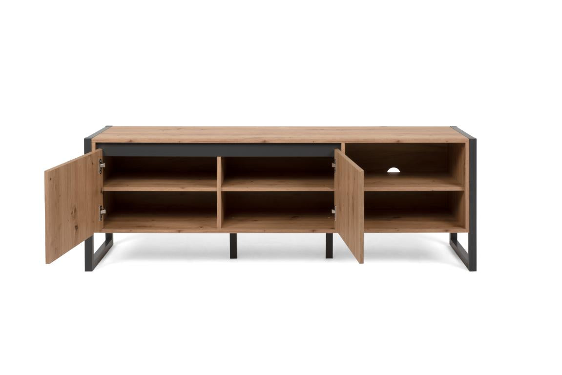 FIN - Meuble TV Denver 54 - chêne artisanal / anthracite - 160x55x40cm