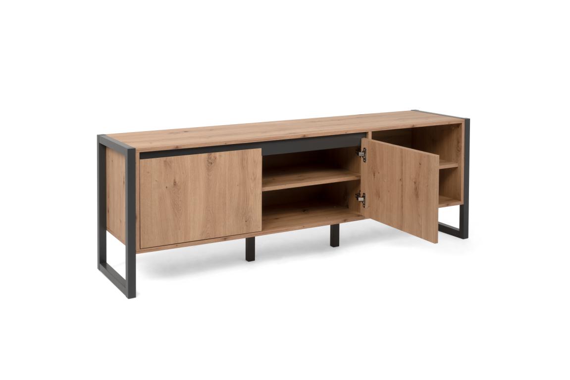 FIN - Meuble TV Denver 54 - chêne artisanal / anthracite - 160x55x40cm