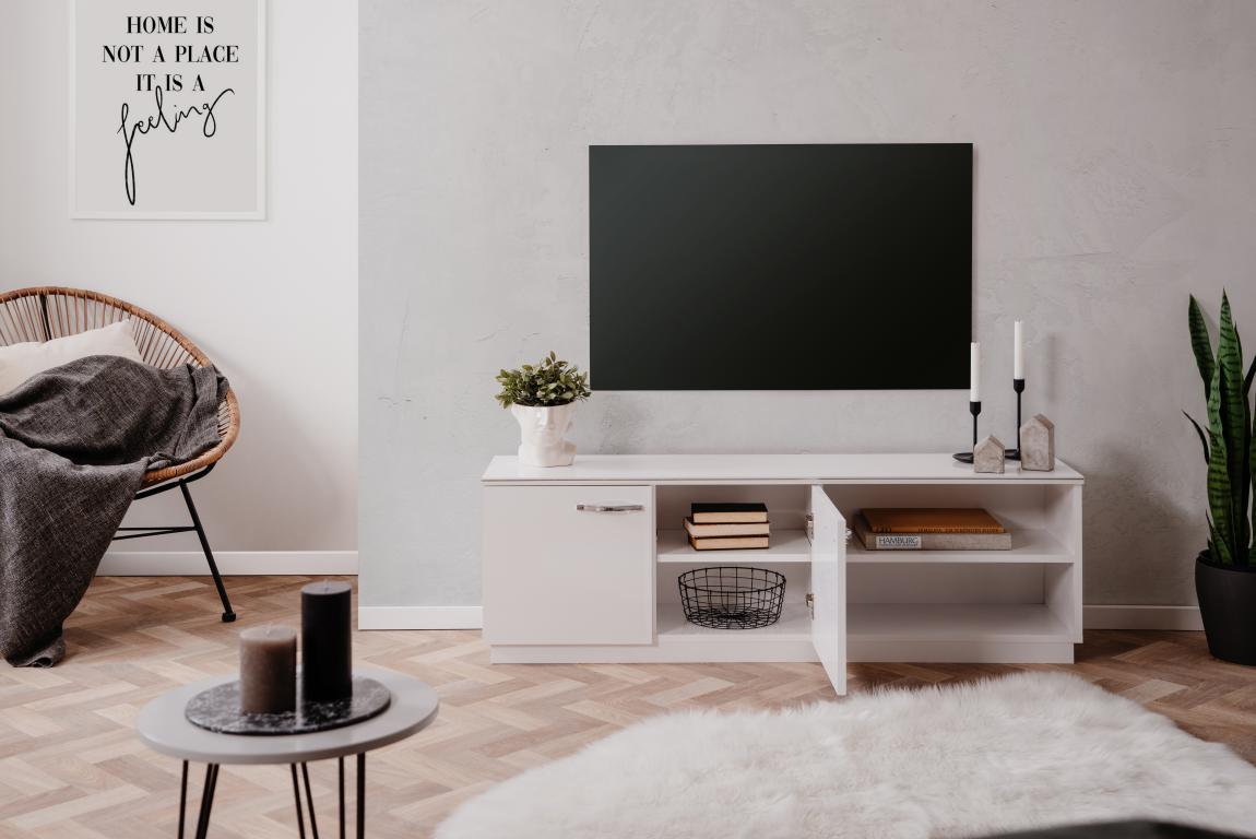 FIN - TV Meubel Monaco 56a – Wit décor - 140x45x34cm
