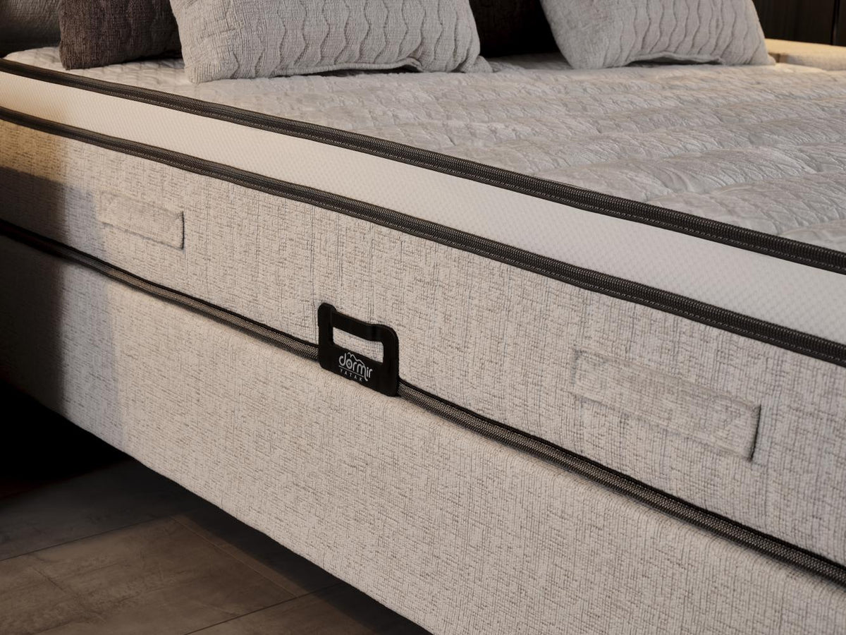 2BM - Boxspring Reina – Ecru stof - Opbergruimte – 180x200cm