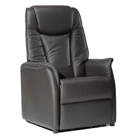 YLF - Fauteuil relax Ygo - Cuir - Noir - Deux moteurs - 80x112x82cm