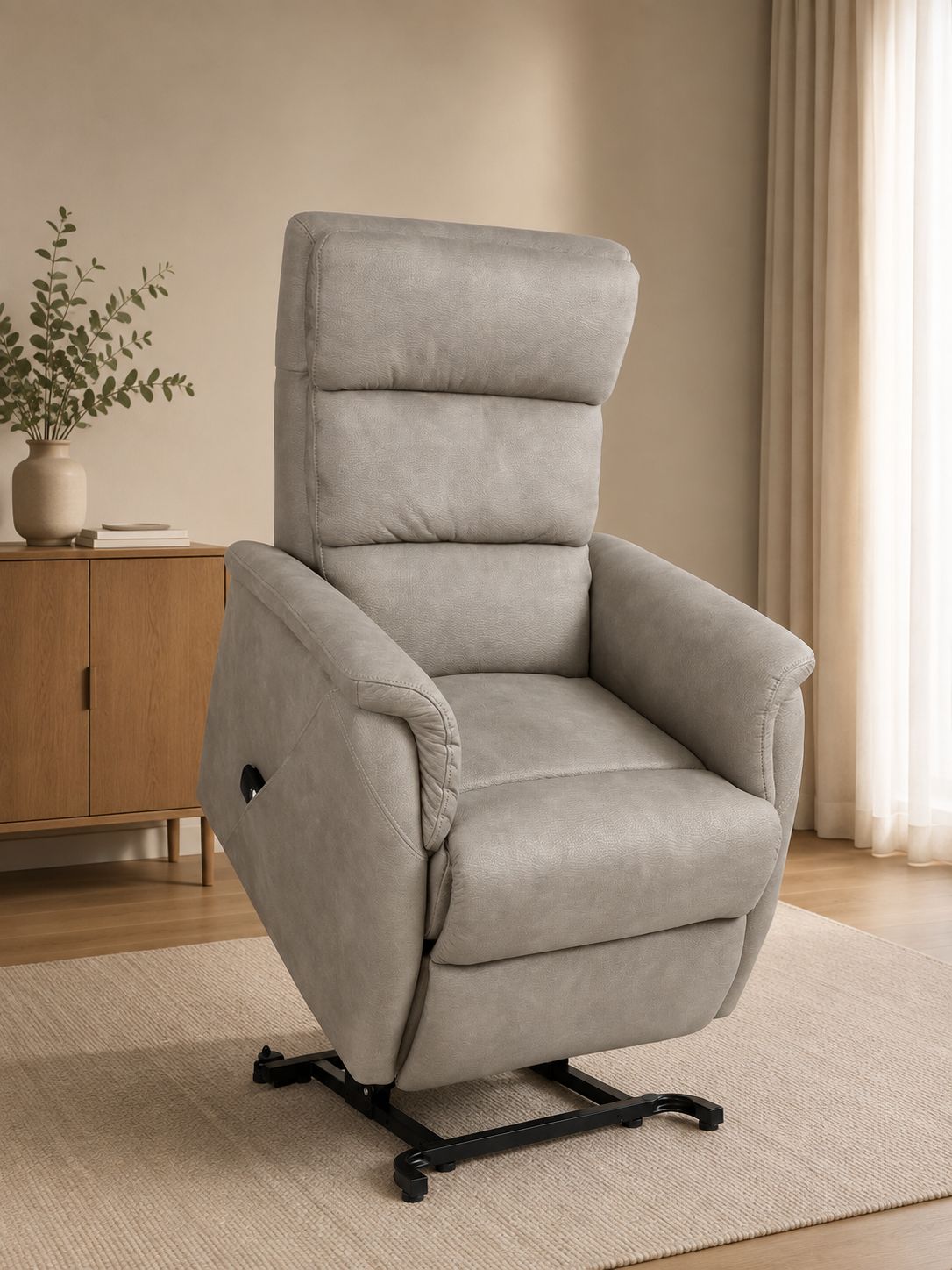 ORN - Fauteuil releveur électrique Palma - Tissu - Gris - Deux moteurs - 75x116x55cm