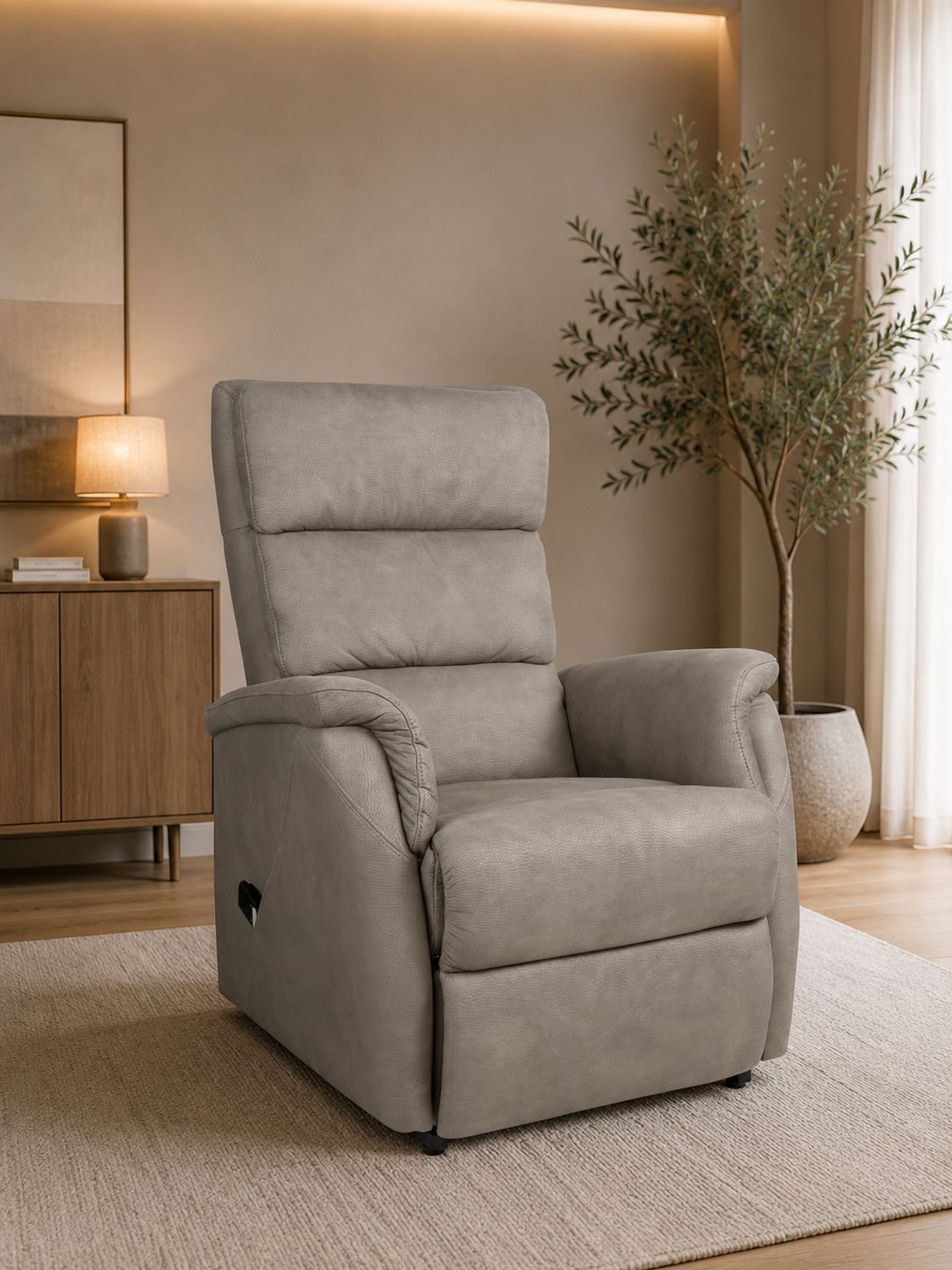 ORN - Fauteuil releveur électrique Palma - Tissu - Gris - Deux moteurs - 75x116x55cm