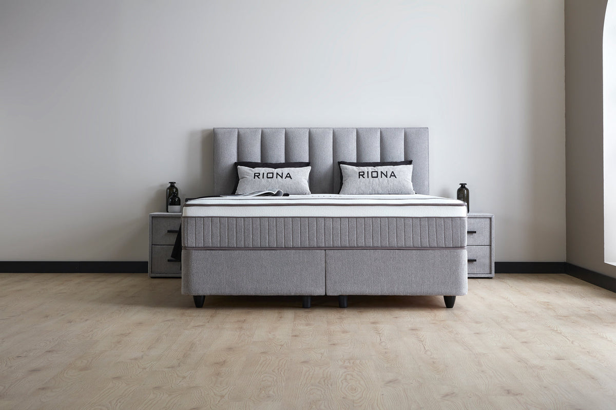 BSP - Boxspring Maya - Stof - Grijs - 180x110x200cm